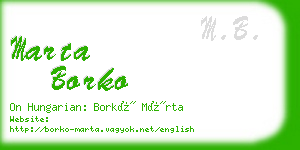 marta borko business card